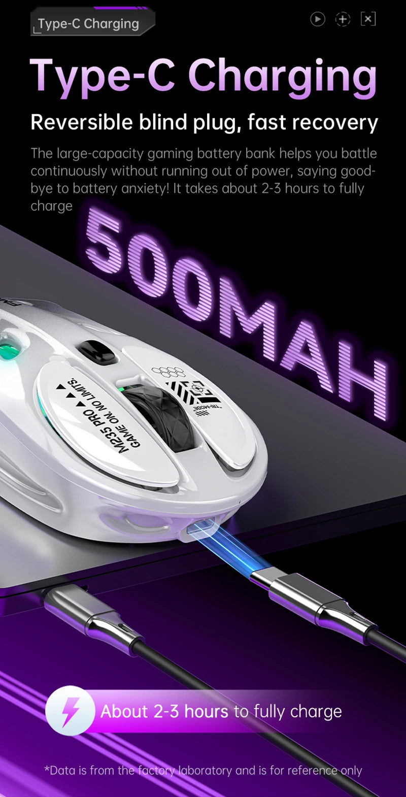 Bežični 2.4G trostruki RGB gaming miš, lagani perforirani dizajn s Chroma osvjetljenjem, žični Bluetooth e-sports miš kontroler