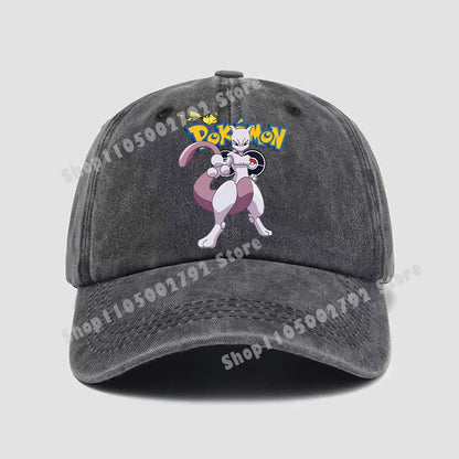 Pokémonové bejzbalové čiapky Pikachu Kawaii Anime postavičky Slnečné klobúky Letné vonkajšie detské a rodičovské slnečné klobúky Trendové čiapky s kačacím jazýčkom Darček