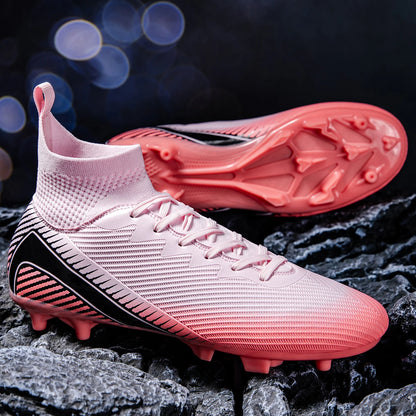Chaussures de football pour adultes haute performance, unisexes, pour terrain extérieur et intérieur en gazon synthétique, avec crampons, chaussures de football pour garçons, semelles à crampons
