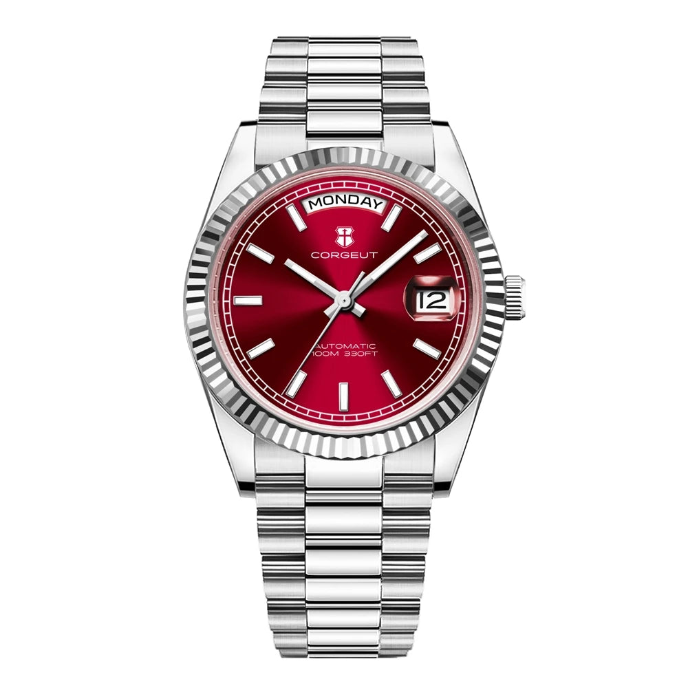 Luxury Corgeut 36MM Men Watch ST1644 Automatic Mechanical Wristwatch Sapphire Relogio Masculino 10BAR Day Swim dress Watches
