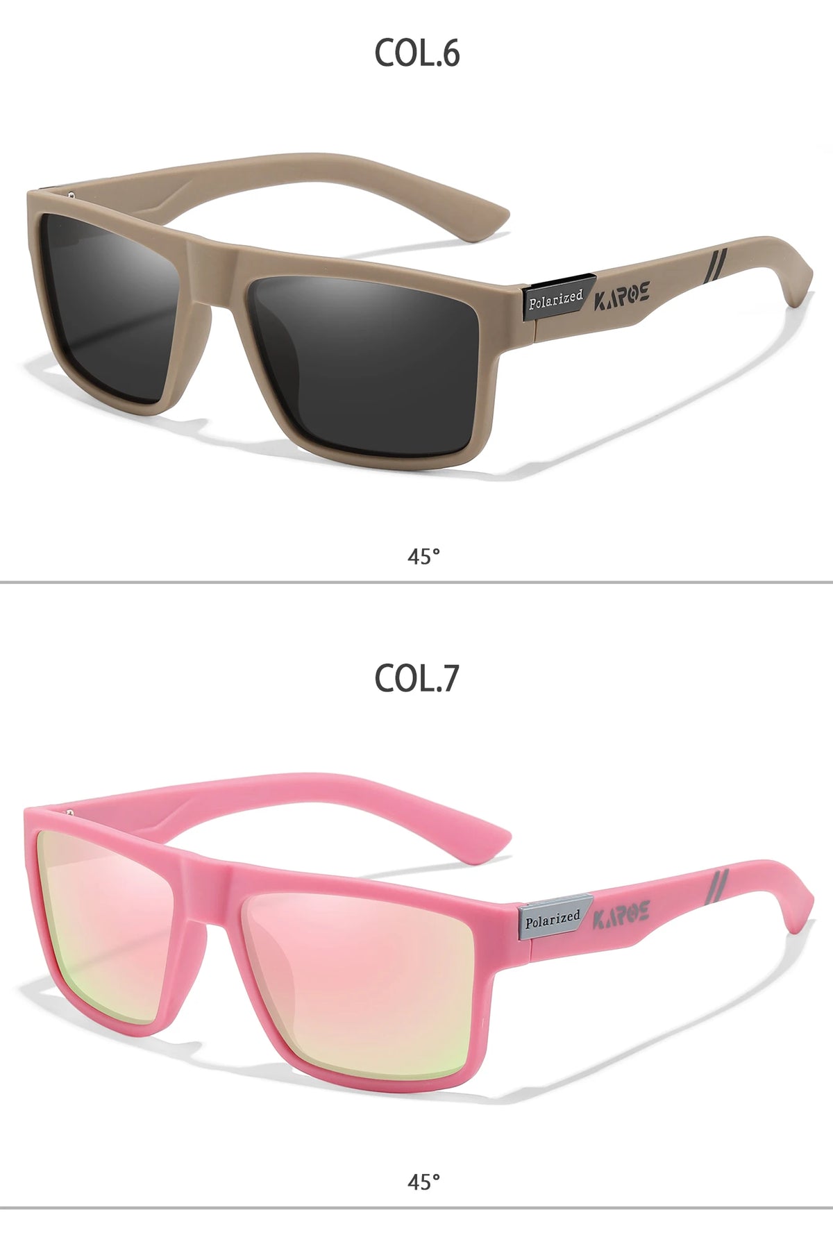 KAROS Fashion Polarized Sunglasses Men Women Luxury Driving Fishing Travel Vintage Square Sun Glasses For Man UV400 Eyewear
