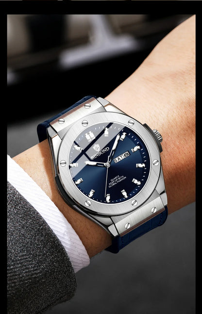 Montre pour homme, style décontracté, bracelet en cuir, modèle automatique ou à quartz, accessoire de luxe, idée cadeau idéale, montre-bracelet tendance.