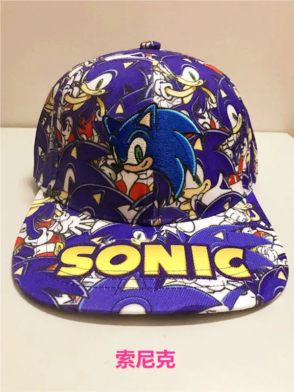 Baseballová čiapka Shadow the Hedgehog 3D pre dospelých a deti s potlačou Sonic, Amy, Tails a Knuckles, s plochým okrajom a klobúkom typu „ducktongue“, darčeky