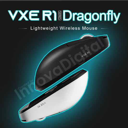 Ratón gaming inalámbrico ATK VXE Dragonfly R1 Pro MAX PAW3395 R1 SE Plus, ratón FPS esports personalizable, recargable y ligero