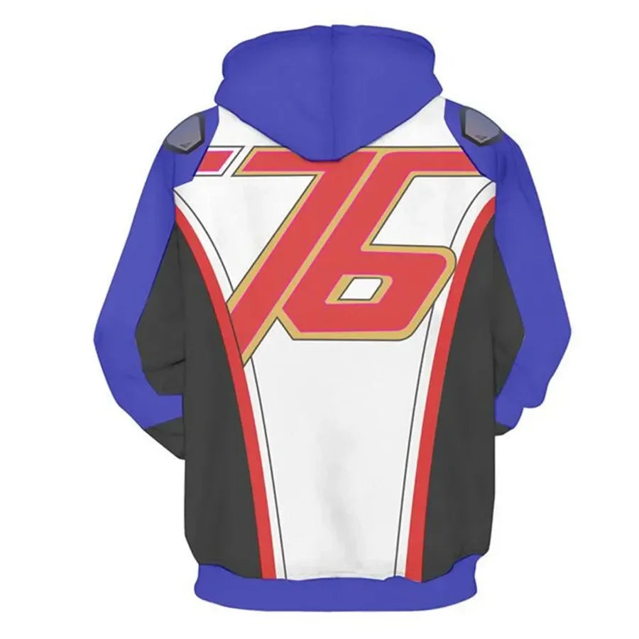 Anime Game Hoodie Sweatshirt 3D Printing Overwatch D.Va DJ Cosplay Costume Women Men Couple Hooded Jacket Top Clothing