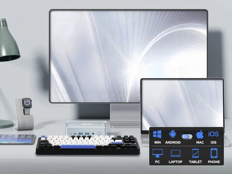 EPOMAKER TH85 80% QWERTY ANSI Layout VIA Gasket Hot-Swap Wired/2.4Ghz/BT5.0 Wireless Mechanical Keyboard for Office/Gaming