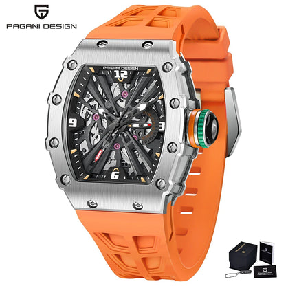Reloj de cuarzo para hombre PAGANI DESIGN 2026 nuevo, movimiento VH65, esfera esqueleto, resistente al agua 100M, deportivo rectangular, cristal de zafiro