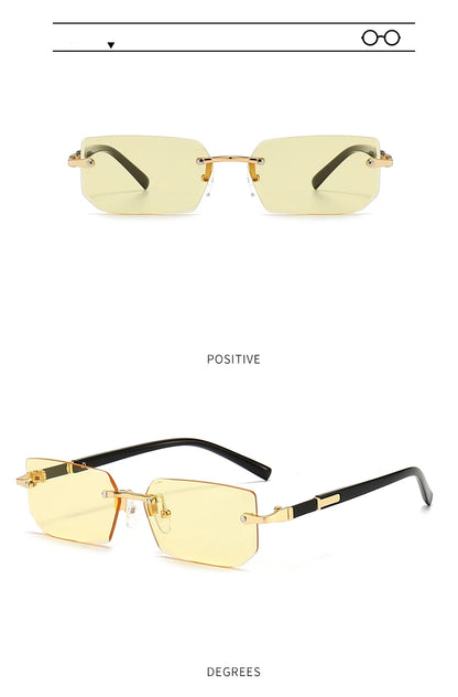 10 Pairs Per Set Wholesale Sunglasses For Women Fashion Rectangle Rimless Outdoor Eyewear Simple Casual Square Sun Glasses