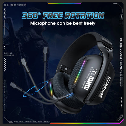 ONIKUMA GT808 Wireless Gaming Headset 2.4G/Bluetooth/Wired 3-Mode Over-Ear Gaming Headphones with Noise Cancelling Mic for PC PS4 PS5
