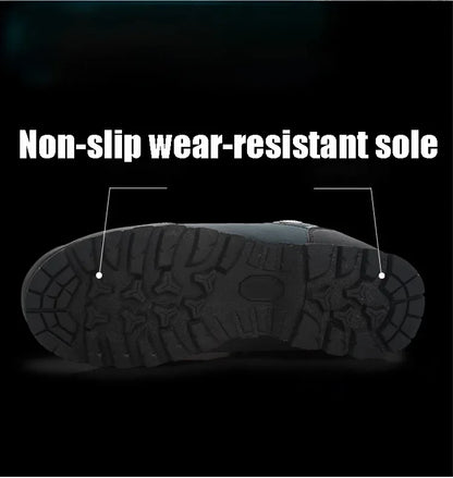 Lynjacye Mid-Cut 2025 New Waterproof Hiking Boots Training Shoes Men Sports Outdoor Non-Slip Woodland Hunting Work Shoes