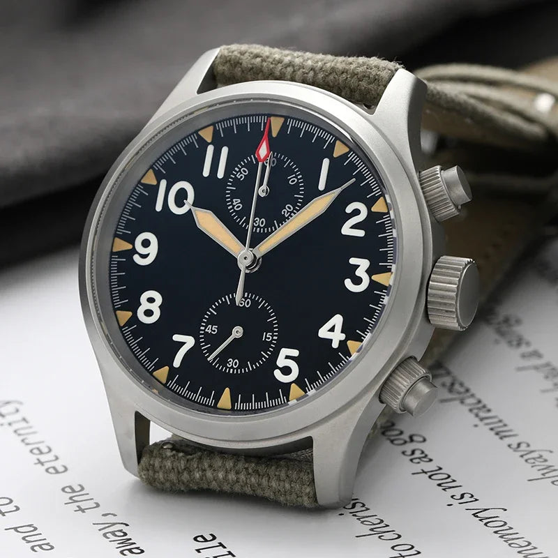 Militado VK61 VK67 Quarz-Chronographenuhr 39mm 316L-Edelstahlgehäuse 3 Zifferblätter wasserdicht 100M Multifunktions-Militäruhr