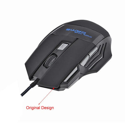 Kabelgebundene Gaming-Maus mit 7-Farben-Hintergrundbeleuchtung, 5500 DPI einstellbar, schwarz, optische kabelgebundene Computer-Gaming-Maus für PC-Gamer und Desktop-Computer