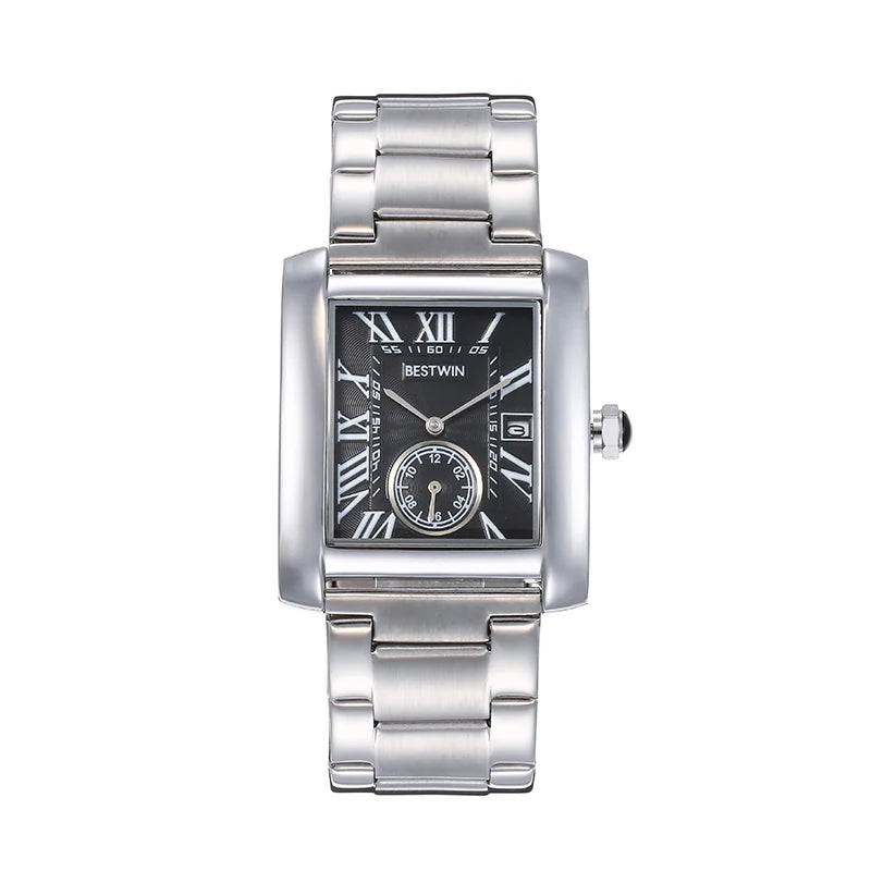 Luxury Men's Watch Men's Gold White Roman Digital Quartz Watch Metal Strap Rectangle Classic Brand Watch Business Men's Clock