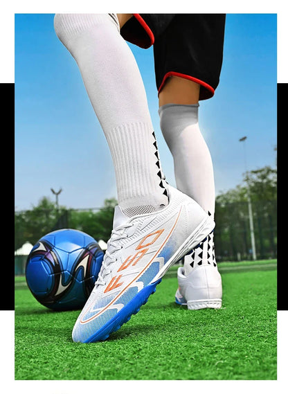 Nouvelles chaussures de football pour hommes, chaussures de sport ultralégères, chaussures de football pour matchs en plein air, futsal, haute cheville, respirantes, antidérapantes, de haute qualité