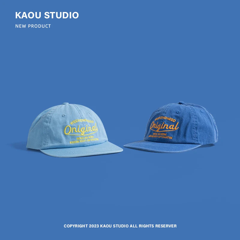 Baseball Cap Spring and Autumn Soft Top Embroidery Men and Women All-Matching Street Tide Brand Peaked Cap Wide Brim Sunshade