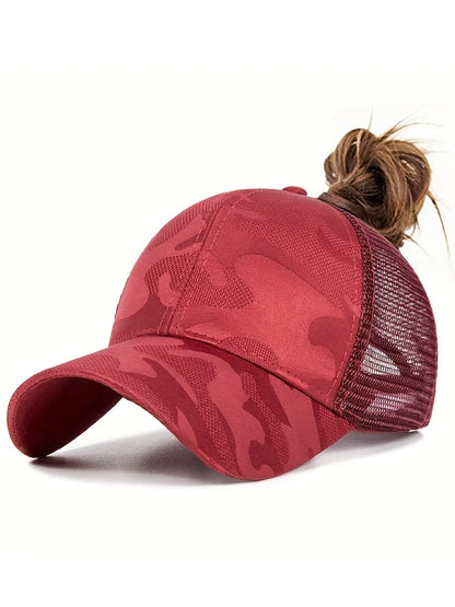 Baseballkepsar för kvinnor med hästsvans, vår- och sommarhattar i nät, löparhattar med snapback, justerbara hattar för kvinnor och flickor, utomhushattar med visir