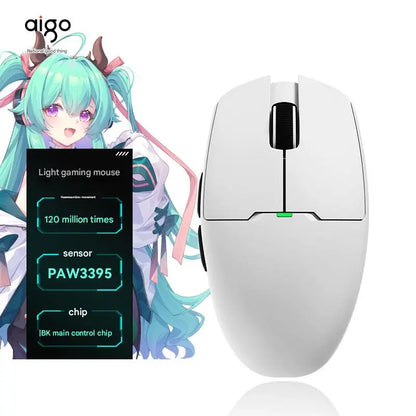 Aigo GM80 PLUS PRO Wireless Mouse Bluetooth PAW3311/PAW3395 Lightweight 1000HZ Wired Three-mode Gaming E-sports Mouse Gift