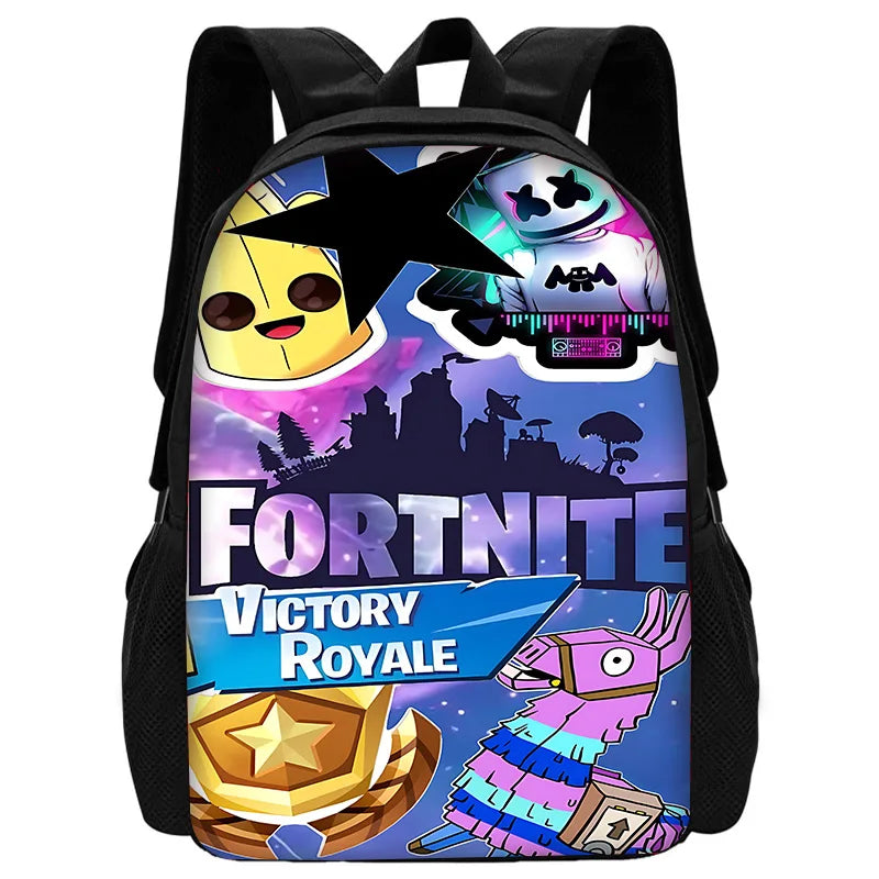 Child School Backpack with Lunch Bags ,Pencil Bags ,Hot Game Design-F-FortniteS School Bags for Boys Girls Best Gift