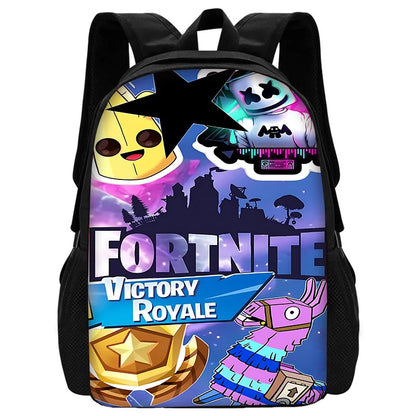 Child School Backpack with Lunch Bags ,Pencil Bags ,Hot Game Design-F-FortniteS School Bags for Boys Girls Best Gift