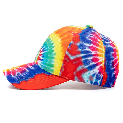 New Outdoor Casual Tie Dye Caps For Women Rainbow Colorful Baseball Cap Female Fashion Streetwear Summer Hat