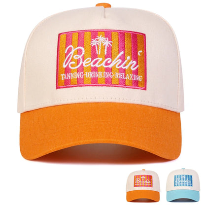Unisex BEACHIN Κασκέτα μπέιζμπολ με κεντημένα γράμματα Άνοιξη Φθινόπωρο Υπαίθρια Ρυθμιζόμενα Κασκέτα για καθημερινή χρήση Κασκέτα αντηλιακή Αθλητική κασκέτα