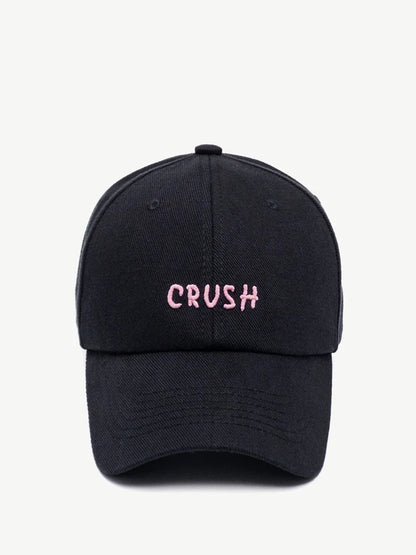 Unisex hímzett „crush” baseball sapka, fekete, hímzett kezdőbetűkkel, „dad hat”, 100% pamut, négy évszakra alkalmas baseball sapka