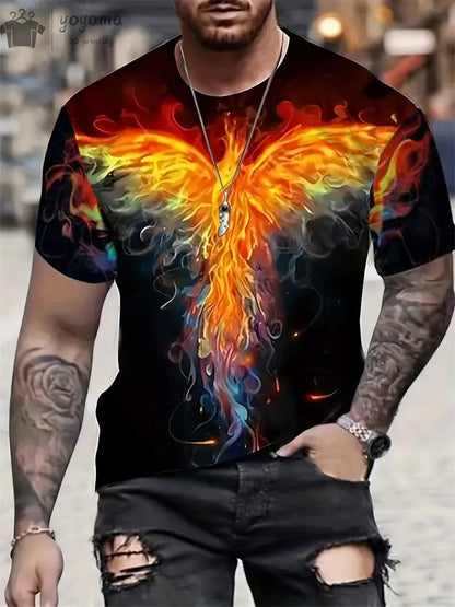 Animal Dragon 3D Print Sport Quick-dry Breathable Men TShirt Outdoor Street Harajuku Run Fitness Short Sleeve Clothes Top Summer
