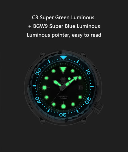 ADDIESDIVE Man Diving Watch 300M Waterproof C3 Super Luminous Sapphire Glass Calendar Automatic Mechanical Watches Reloj hombre