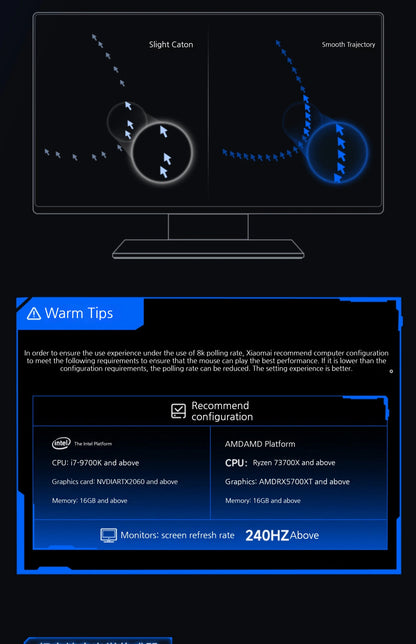 MCHOSE L7 Ultra+ közepes-nagy méretű kézre tervezett gamer e-sport egér, PAW3950, vezeték nélküli, három üzemmódú, könnyű irodai kétmeghajtós számítógépes egér
