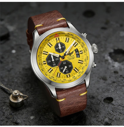 Zegarek kwarcowy męski YELANG V1029S 42mm, mechanizm Japan OS10, luminescencja T100, wodoodporność 100M, sportowy styl militarny, szafir