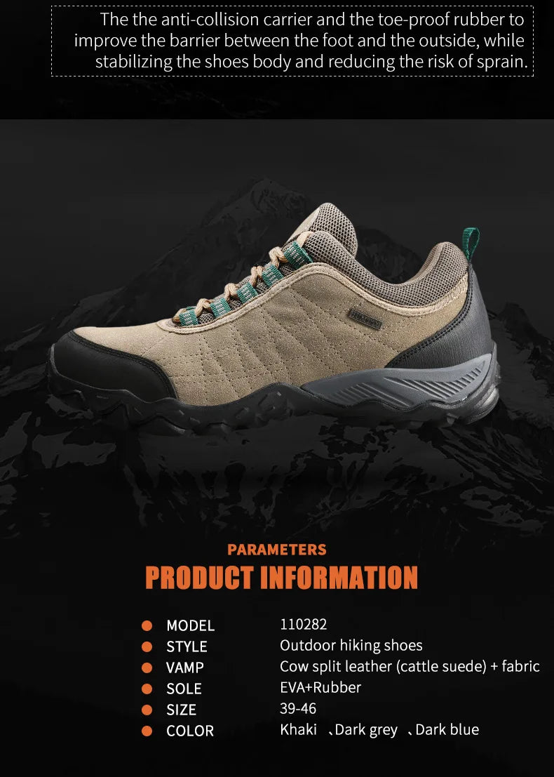 HUMTTO Sapatilhas de Caminhada para Homem, Designer de Luxo, Inverno, Escalada e Trekking, para Homem, em Pele, Outdoor, Desporto e Trabalho, 110282A