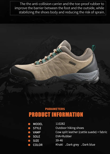 HUMTTO Sapatilhas de Caminhada para Homem, Designer de Luxo, Inverno, Escalada e Trekking, para Homem, em Pele, Outdoor, Desporto e Trabalho, 110282A