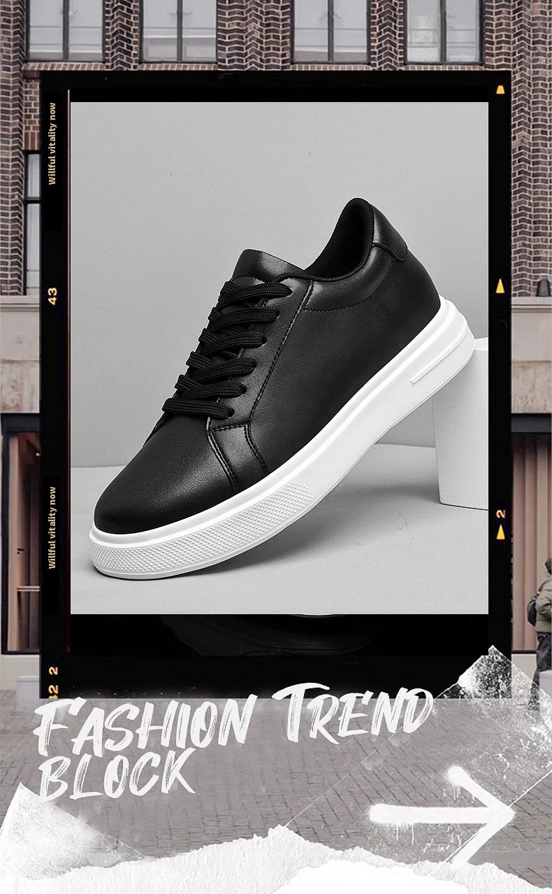 Baskets pour homme, chaussures rehaussantes, semelles rehaussantes, talons hauts de 6 à 10 cm, chaussures en cuir, chaussures de sport, chaussures pour homme