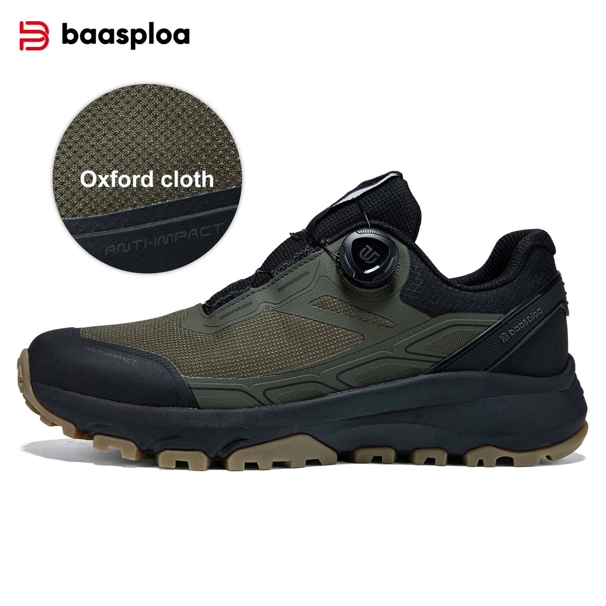 Baasploa Men Hiking Shoes Outdoor Climbing Mesh Breathable Travel Walking Shoes Male Non-Slip Wear Resistant Comfortable Sneaker