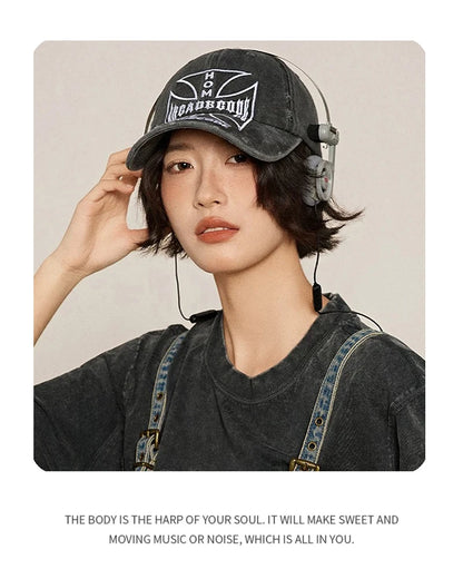 Unisex Broken Style Bull's-eye Cross Embroidery Baseball Hats Sunshade Personal Versatile Peaked Caps Street Fashion Hip Hop