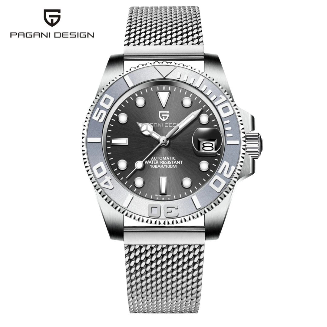 PAGANI DESIGN Sports Men Mechanical Wristwatch Sapphire Luxury Automatic Watch for Men Stainless Steel Waterproof Clock