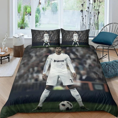 Fotbalový povlak na peřinu Ronaldo CR7, ložní souprava pro dospělé, chlapce i dívky, dekorace do ložnice, dárek pro děti, jednolůžková, dvojlůžková, velká velikost