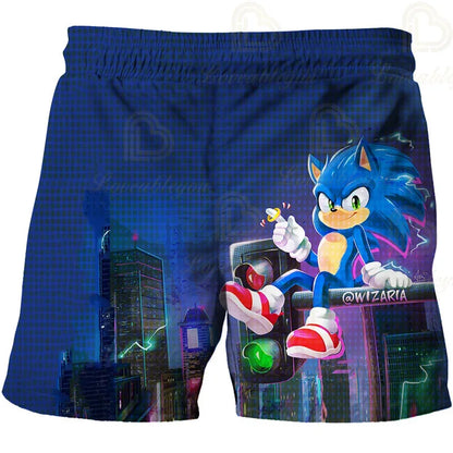 3D Print Fashion Children's Pants S-Sonici Shorts Kids Summer Beachwear Swim Trunks Swimsuits Beach Shorts Trousers