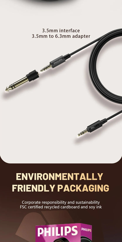 Philips SHP9500CY HiFi Open-Back Headphones Ultra-Comfortable Over-Ear Design Crisp Clear Sound Lightweight & Durable Build