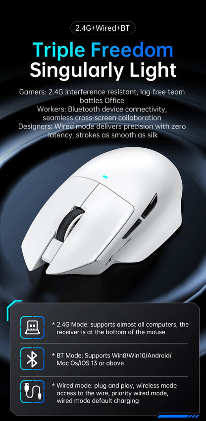 ATTACK SHARK V6  Wireless Gaming Superlight Mouse with RGB Magnetic Charging Dock,PAW3311 Sensor,Macro Gaming Mouse