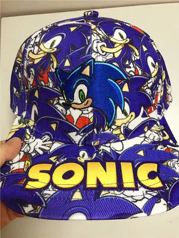 Baseballová čiapka Shadow the Hedgehog 3D pre dospelých a deti s potlačou Sonic, Amy, Tails a Knuckles, s plochým okrajom a klobúkom typu „ducktongue“, darčeky
