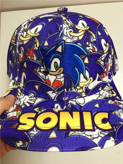 Baseballová čiapka Shadow the Hedgehog 3D pre dospelých a deti s potlačou Sonic, Amy, Tails a Knuckles, s plochým okrajom a klobúkom typu „ducktongue“, darčeky