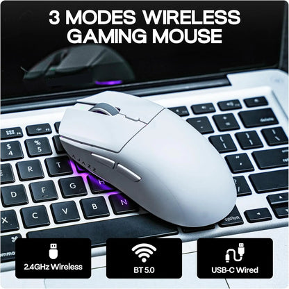 Ratón gaming inalámbrico AJAZZ AJ139 V2 MC/AJ139 PRO con sensor PAW3311/PAW3395, 12000DPI/26000DPI, 500mAh, Bluetooth, para PC