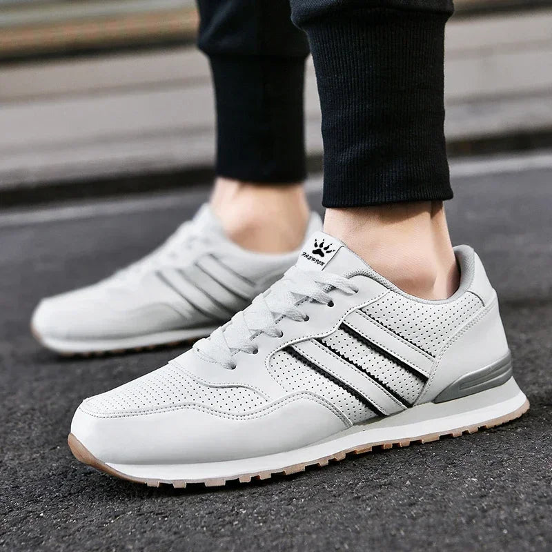 Autumn Sports Shoes Men's Flat Running White Durable Classic Casual Shoes Low Cut Trendy  Fashionable Hiking and Walking Shoes