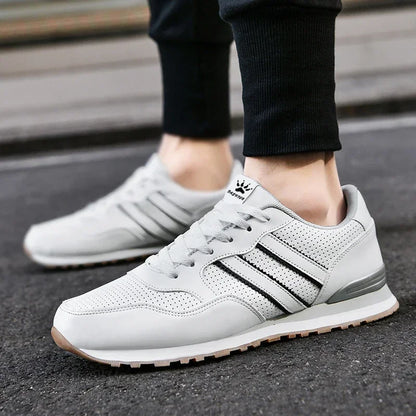 Autumn Sports Shoes Men's Flat Running White Durable Classic Casual Shoes Low Cut Trendy  Fashionable Hiking and Walking Shoes