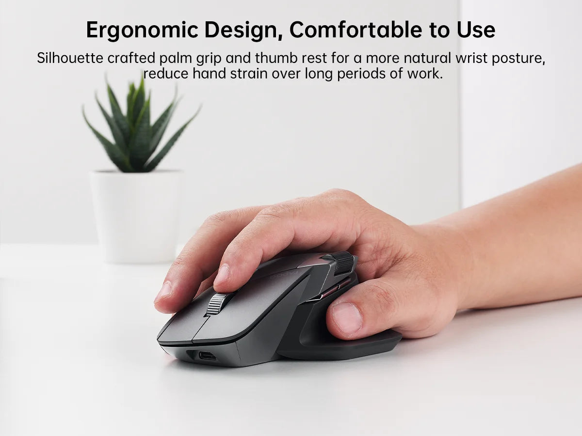 Rapoo MT760L/MT760M multimode genopladelig trådløs mus, ergonomisk, 4000 DPI, understøtter op til 4 enheder, Bluetooth-mus