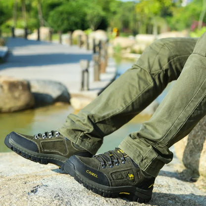 Herren-Wanderschuhe aus Veloursleder, Outdoor-Trail-Trekking-Sneaker, rutschfeste, atmungsaktive Kletterschuhe für Herren, Bergsportschuhe