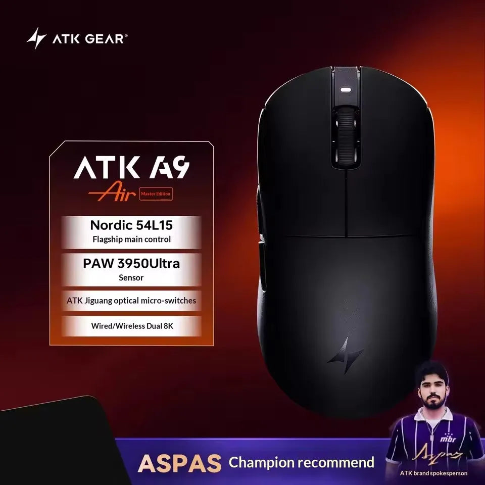 ATK Dragonfly A9 SE Plus Pro Max Ultra Wireless Gaming Mouse NearLink Ultra-lightweight Tri-mode Dual 8K Ergonomic E-sports Mice