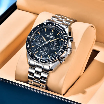 PAGANI DESIGN New AR Sapphire Quartz luxury men's watches 500 vitometer Circle Sport M 100 waterproof chronograph 316L all-steel Japan Movt Luminous man Watch