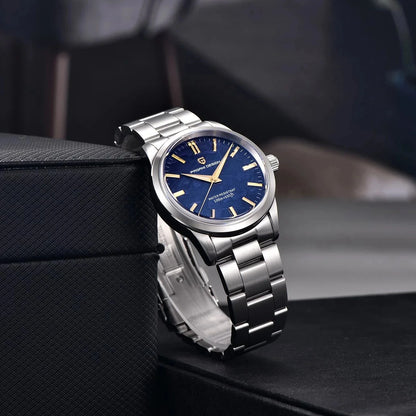 Pánské hodinky PAGANI DESIGN 40 mm, japonský quartzový strojek TMI VH31, luxusní/obchodní styl, safírové sklo, nerezová ocel 316L, vodotěsné do 100 m
